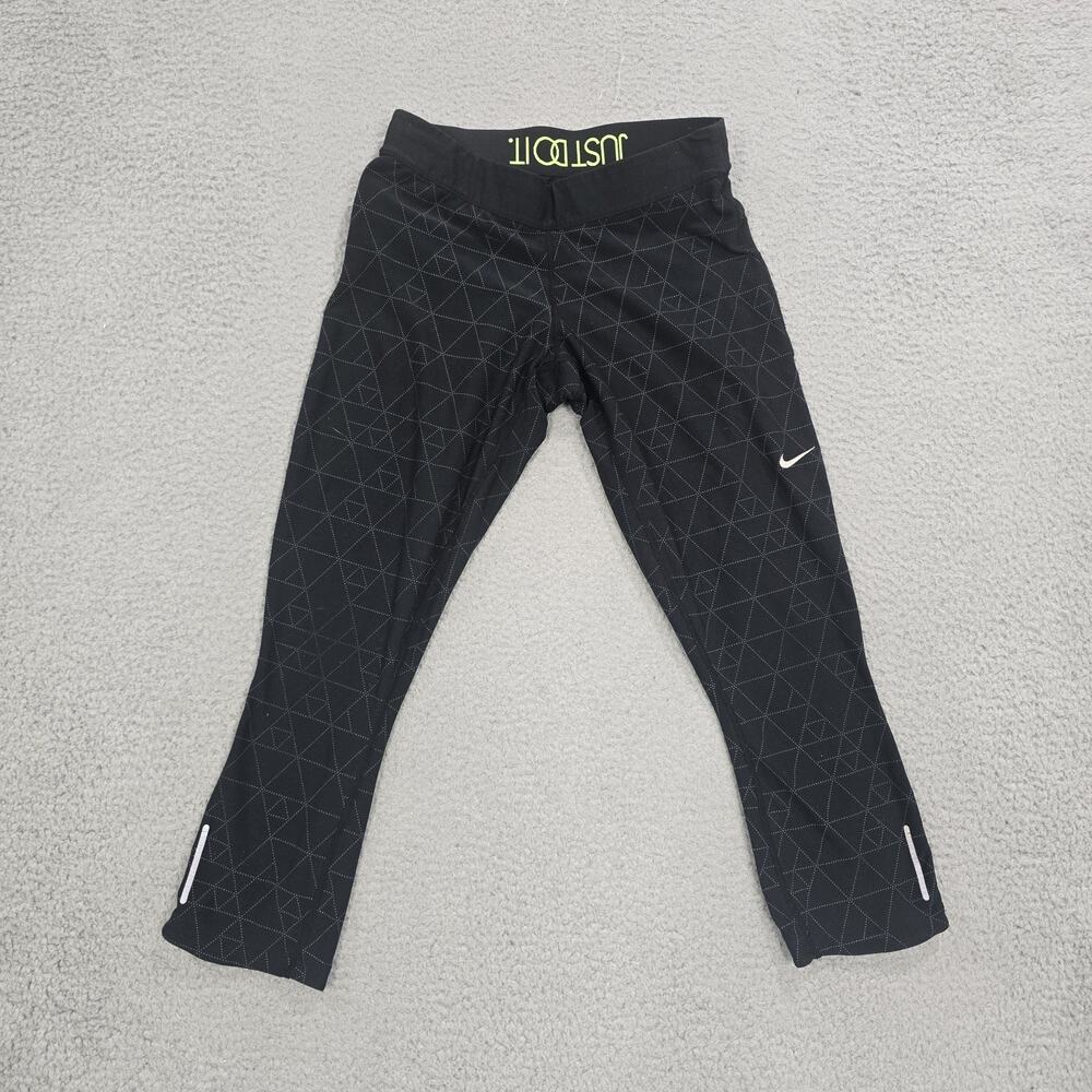 Nike Compression 7/8 Running Tights Pants Medium Reflective 588671-012 EUC